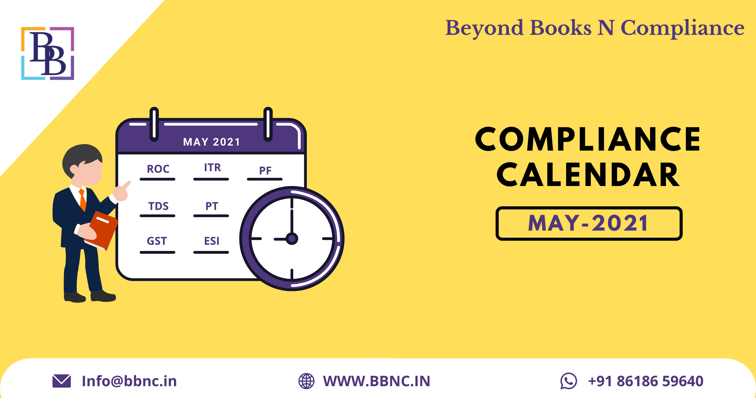 Income tax, Statutory and GST Compliance calendar for May 2021