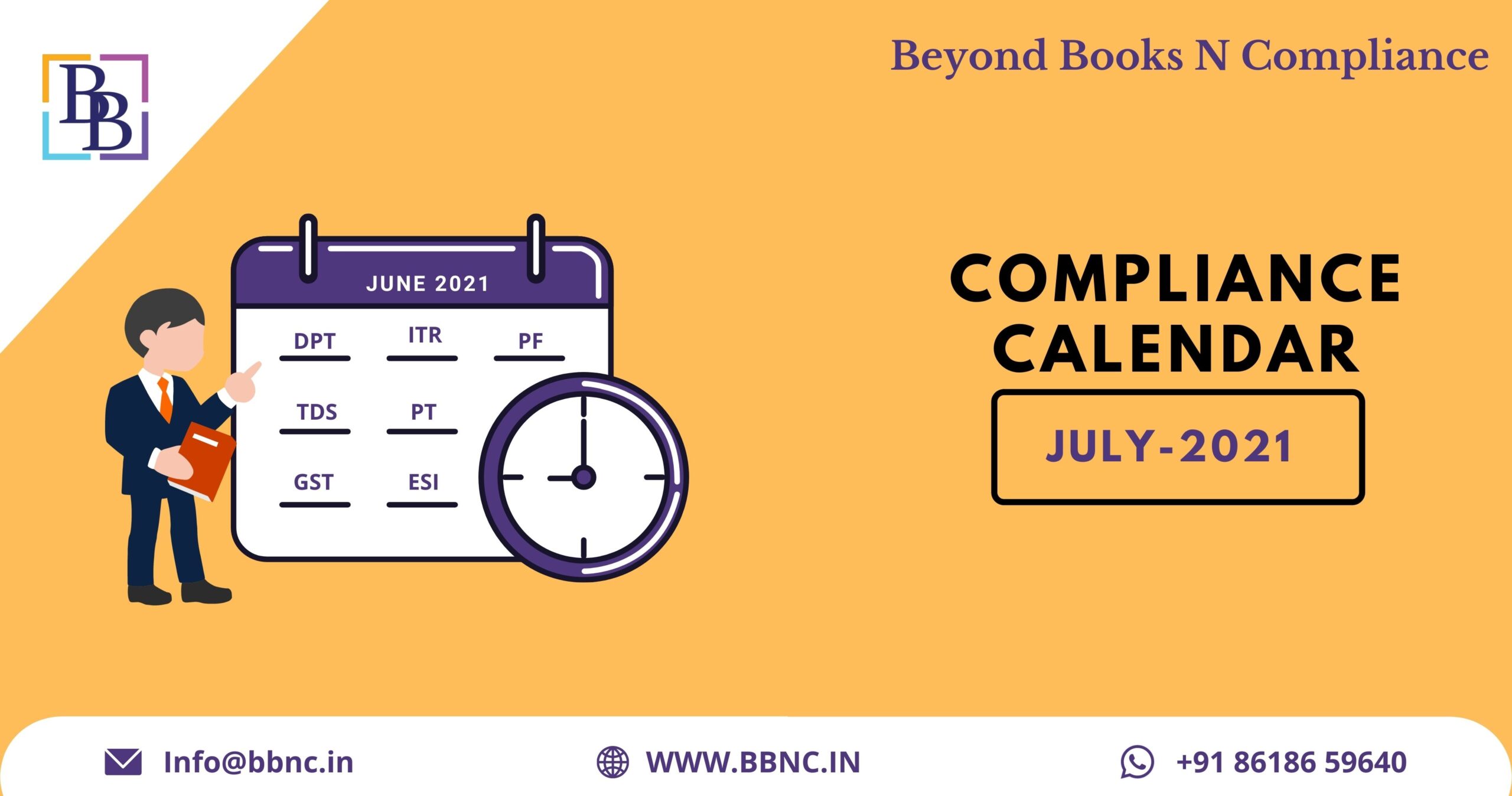Statutory compliance and tax compliance calendar July 2021
