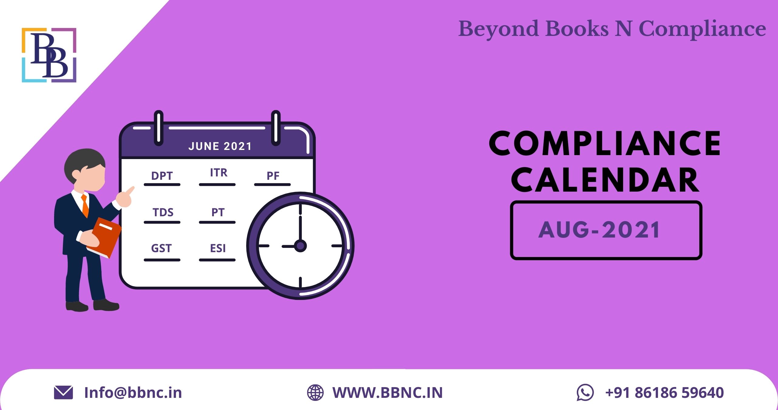 List of compliance due dates in August 2021